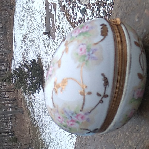 💖 Baum Bros Formalities Trinket Box -Egg Shaped Footed Porcelain - Picture 12 of 16